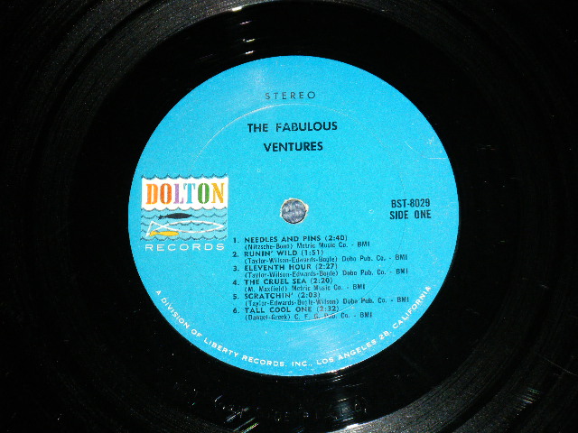 画像: THE VENTURES - THE FABULOUS VENTURES ( Matrix # A)BST-8029 SIDE#1 (1-A)  / B)BST-8029 SIDE 2  1B; DARK BLUE with BLACK Print Label (Ex++/Ex++ Looks:Ex+) / 1964  US AMERICA  ORIGINAL "2nd press Label" STEREO Used   LP