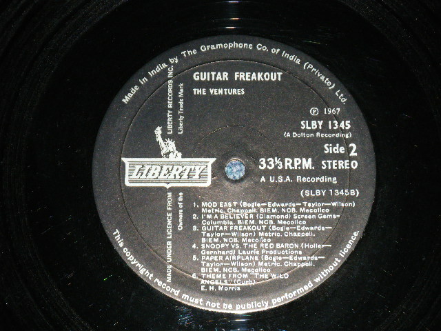 画像: THE VENTURES -  GUITAR FREAKOUT ( Ex/Ex++ ) / 1967? INDIA  ORIGINAL STEREO   Used  LP 