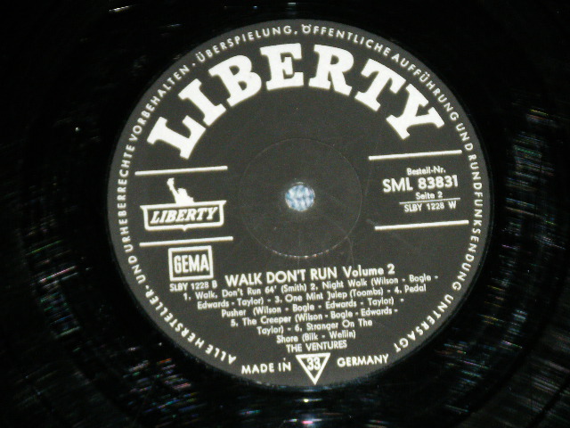 画像: THE VENTURES - WALK DON'T RUN VOL.2 ( Ex-/Ex- Looks:VG+++ )   / 1964 GERMAN ORIGINAL Used   LP 