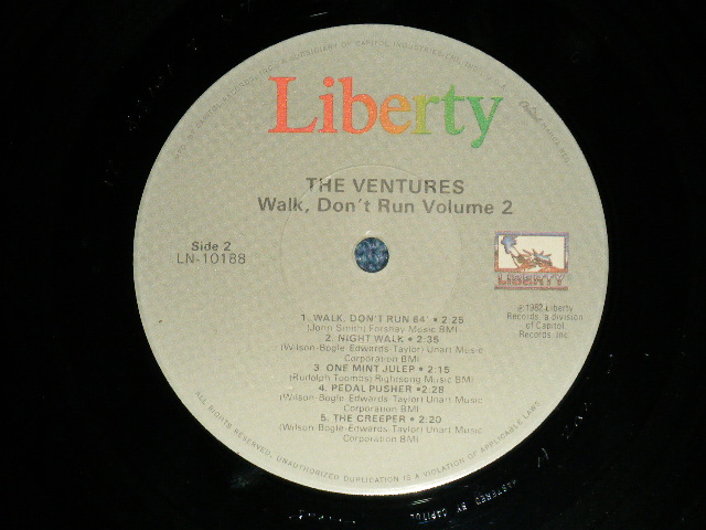 画像: THE VENTURES - WALK DON'T RUN VOL.2 ( Ex++/MINT)  / 1982 US AMERICA REISSUE "10 TRACKS Version" "PROMO STAMP"  Used   LP 