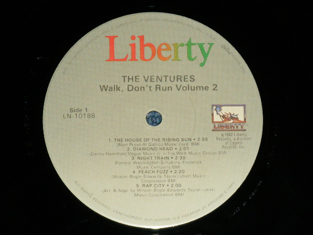 画像: THE VENTURES - WALK DON'T RUN VOL.2 ( Ex+/MINT- / 1982 US AMERICA REISSUE "10 TRACKS Version"  Used   LP 