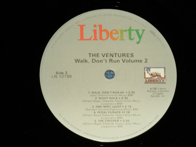 画像: THE VENTURES - WALK DON'T RUN VOL.2 ( Ex+++/MINT)  / 1982 US AMERICA REISSUE "10 TRACKS Version" "PROMO STAMP"  Used   LP 