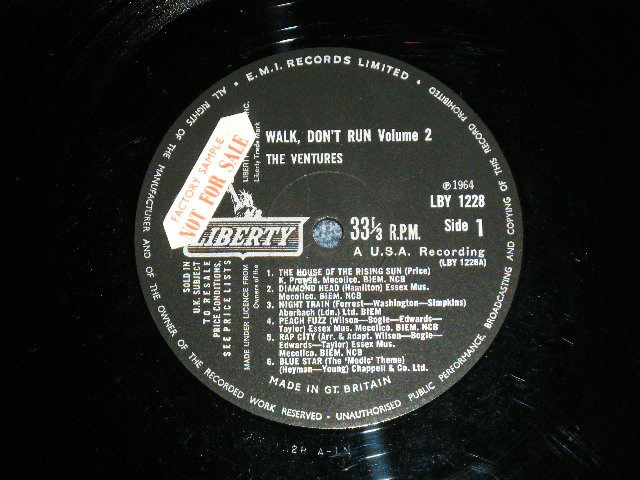 画像: THE VENTURES - WALK DON'T RUN VOL.2 ( Ex++/Ex+++ B-6:Ex)   / 1964 UK ENGLAND ORIGINAL"PROMO SEAL on Label" MONO Used   LP 