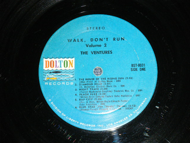 画像: THE VENTURES - WALK DON'T RUN VOL.2 : SWEAT SIRT Version (Matrix # BST-8031-1 US PAT#  GB PAT# / BST-8031-2 US PAT#  GB PAT# ) ( Ex++/Ex+ )   / 1964 US AMERICA ORIGINAL 2nd Press "BLUE with BLACK PRINT Label" STEREO Used LP 