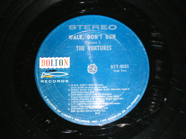 画像: THE VENTURES - WALK DON'T RUN VOL.2 : SWEAT SIRT Version (Matrix # BST-8031-2-SIDE 1/ BST-8031-2-SIDE 2 ) ( Ex+,Ex-/Ex Looks:Ex- )   / 1964 US AMERICA ORIGINAL "DARK BLUE with SILVER PRINT Label" STEREO Used LP 