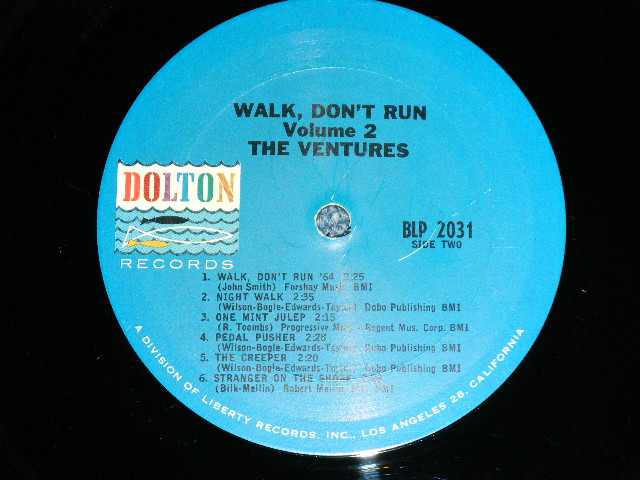 画像: THE VENTURES - WALK DON'T RUN VOL.2 : 2nd Press Version Front Cover  (Matrix #  BLP-2031-SIDE-1 1A   BLP-2031 SIDE-2-1A ) ( Ex,Ex-/Ex++ Looks:Ex+ )   )   / 1965 US AMERICA 2nd Press "BLUE with BLACK PRINT Label" MONO Used LP 