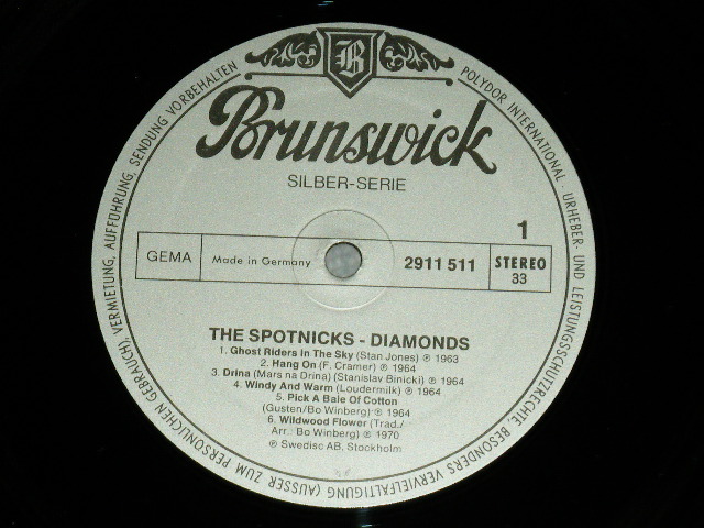 画像: SPOTNICKS, The -  DIAMONDS ( MINT-/MINT)  / 1975? WEST-GERMANY GERMAN ORIGINAL  Used   LP 