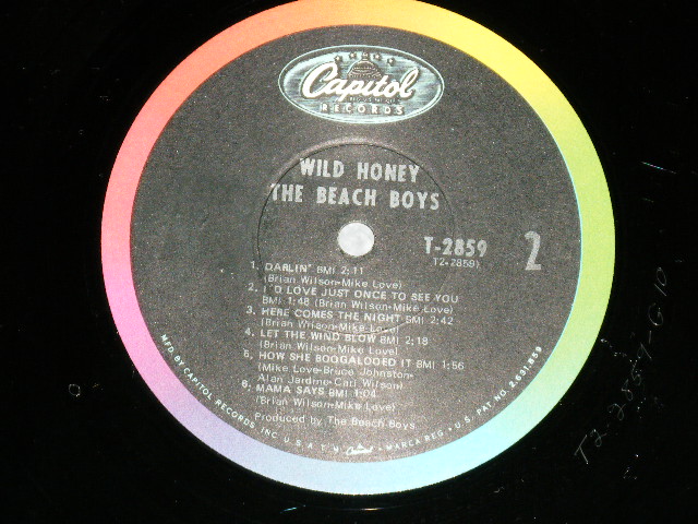 画像: THE BEACH BOYS -  WILD HONEY ( Matrix #   A) T-1-2859-G10#2 / B) T-2-2859-G10) (Ex+++/MINT- BB ) / 1967 US AMERICA ORIGINAL Mono Used LP