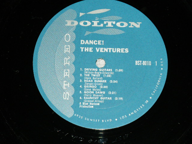 画像: THE VENTURES - DANCE ! ("DANCE ! " CREDIT Label) (TURQUOISE Moss Green Label ) (MATRIX NUMBER / HAND WRITING STYLE      A) BST 8010-Side 1-1C   B) BST 8010-1A-Side 2) ( MINT/MINT ) / 1962 ?  US AMERICA  RELEASE VERSION STEREO Used  LP 