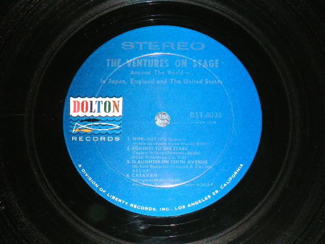 画像: THE VENTURES - ON STAGE ( Matrix # A)BST-8035-4 SIDE-1/B)BST8035-2 SIDE-2) (DARK BLUE with SILVER Print Label) ( Ex++/Ex+++ Looks:Ex+ : EDSP) / 1965  US AMERICA  ORIGINAL "1st press Label" STEREO Used   LP