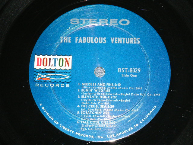 画像: THE VENTURES - THE FABULOUS VENTURES ( Matrix # A)BST-8029 SIDE-1-1/ B)BST-8029-SIDE-2-1; DARK BLUE with SILVER Print Label) (MINT-/MINT- ) / 1964  US AMERICA  ORIGINAL "1st press Label" STEREO Used   LP