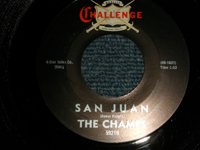 画像1: THE CHAMPS - A) SAN JUAN  B) JALISCO (MINT-/Ex+++ Looks:Ex) / 1958'S  US AMERICA 2nd Press Label Used 7" Single 