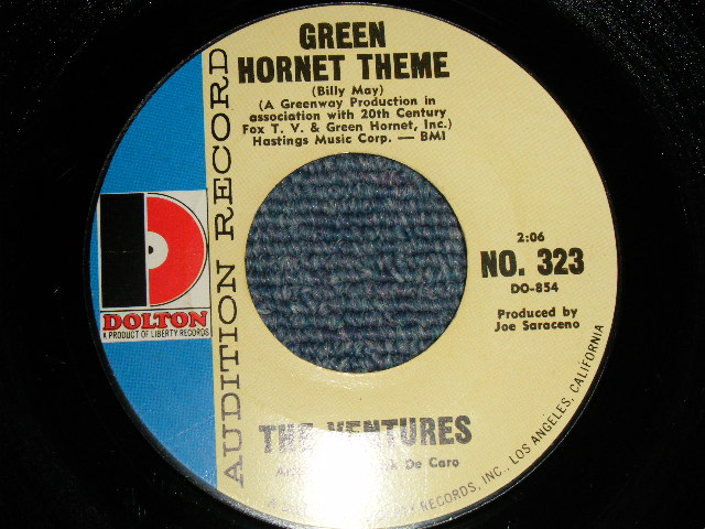 画像1: THE VENTURES -A)GREEN BHORNET THEME  B)FUZZY & WILD (MINT-/MINT WOL)/ 1966 US AMERICA ORIGINAL "AUDITION label PROMO"  "D Mark Label" Used 7" Single