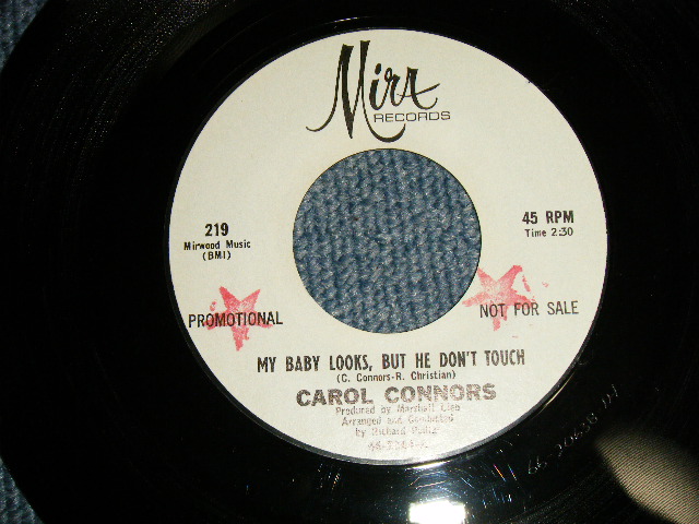 画像1: CAROL CONNORS (of TEDDY BEARS) - A)  My Baby Looks, But He Don't Touch   B) 	Lonely Little Beach Girl (Ex+++/Ex+++) / 1966 US AMERICA ORIGINAL "WHITE LABEL PROMO" Used 7" 45 rpm Single 