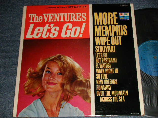 画像1: THE VENTURES - LET'S GO (Ex++/Ex+) /1965 Version US AMERICA RE-PRESS 2nd Press "BLUE with BLACK Print Label" STEREO Used LP