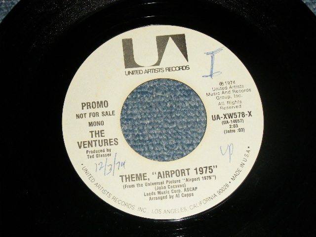 画像1: THE VENTURES - THEME, "AIRPORT 1975"  A) MONO  B) STEREO (MINT-/MINT- SWOL) / 1974 US AMERICA ORIGINAL "PROMO ONLY SAME FLIP MONO/STEREO" Used 7" SINGLE