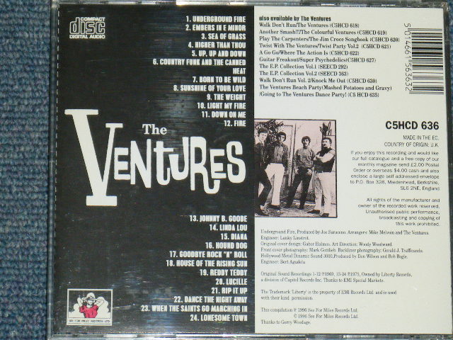 画像: THE VENTURES -  UNDERGROUND FIRE + HOLLYWOOD METAL DINAMIC ( 2 in 1 )/ 1996 UK& EU  Used  CD 