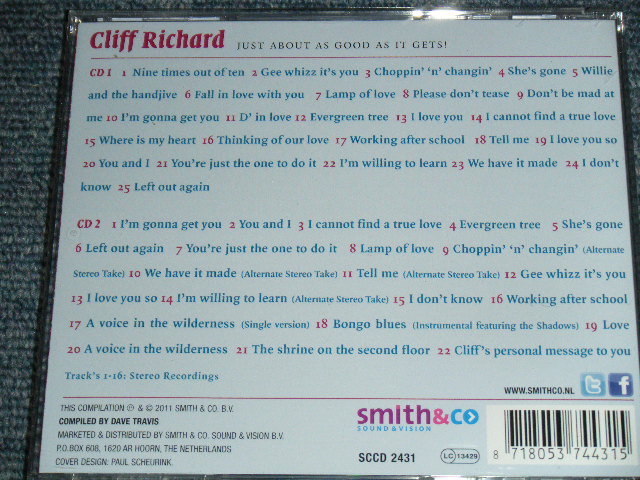 画像: CLIFF RICHARD - JUST ABOUT AS GOOD AS IT GETS! THE ROCKING YEARS 1959-1960 VOL.2 / 2011 NETHERLANDS Brand New   2-CD 