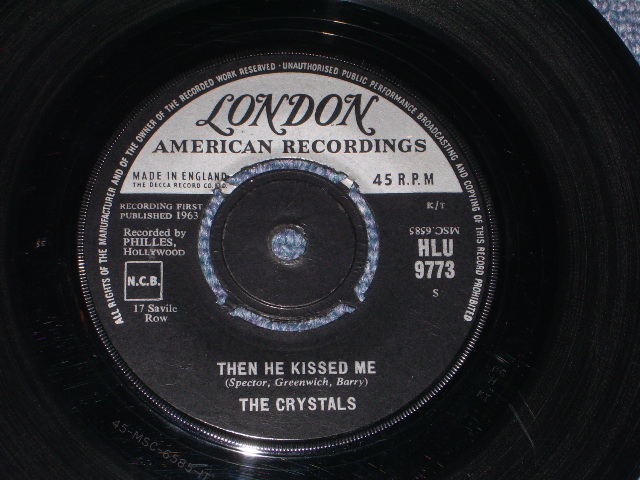 画像: THE CRYSTALS - THEN HE KISSED ME ( UK Ex/Ex) / 1963 UK ORIGINAL 7" SINGLE 