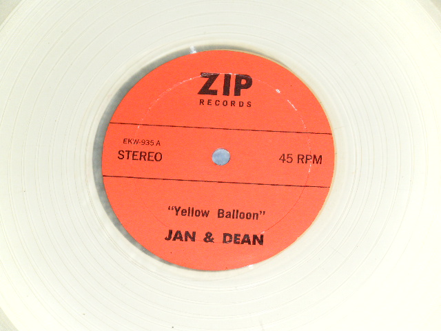 画像: JAN & DEAN  - YELLOW BALLOON   / 1980's  US ORIGINAL??? Clear Wax Vinyl  12"