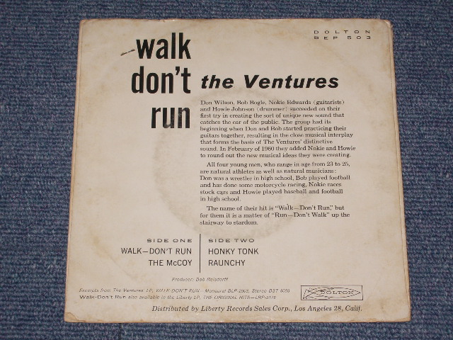 画像: THE VENTURES - WALK-DON'T RUN ( Matrix Number DX-03-3/DX-04-2) / 1960 US ORIGINAL 7"45EP + PICTURE SLEEVE