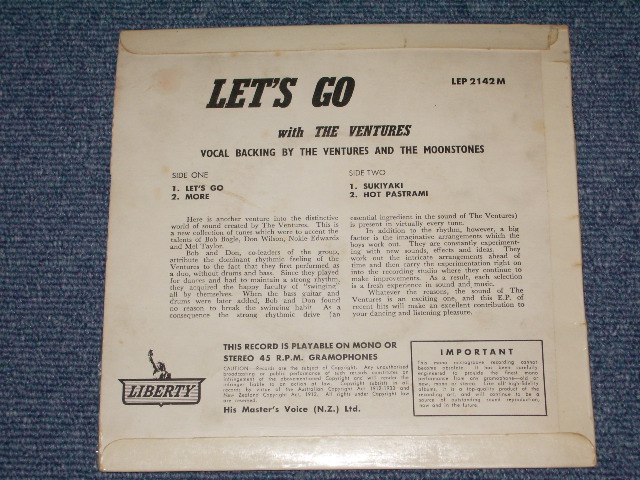 画像: THE VENTURES -LET'S GO WITH / 1960s NEW ZEALAND Original 7" EP With PICTURE SLEEVE 