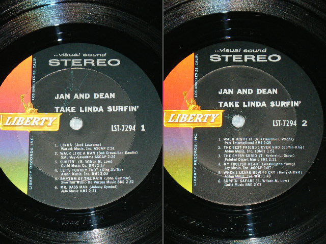 画像: JAN & DEAN - TAKE LINDA SURFIN'  ( Ex+,Ex-/MINT-  )   / 1963 US ORIGINAL STETEO LP 