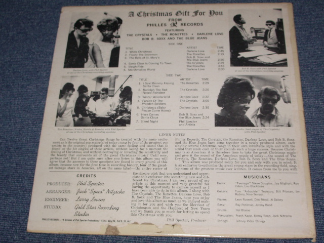 画像:  VA ( CRYSTALS+RONETTES+DARLEN LOVE+More ) - A CHRISTMAS GIFT FOR YOU (MONO) / 1963 US ORIGINAL 1st Press Label BLUE LABEL MONO LP