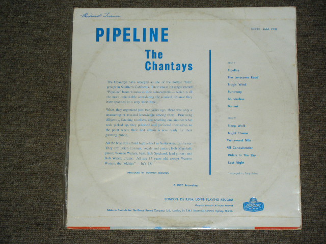 画像: THE CHANTAYS - PIPELINE / 1960'S AUSTRALIA  ORIGINAL MONO Used  LP 