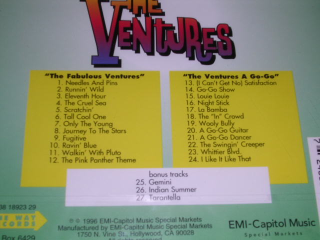 画像: THE VENTURES - THE FABULOUS + A GO GO  ( 2 in 1+ BONUS TRACK ) / 1996 US Sealed CD 