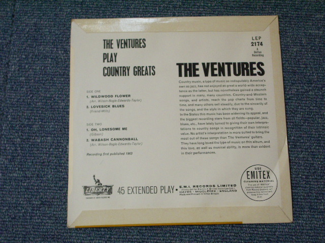 画像: THE VENTURES - PLAY THE COUNTRY GREATS  / 1964 UK Original 7" EP With PICTURE SLEEVE 