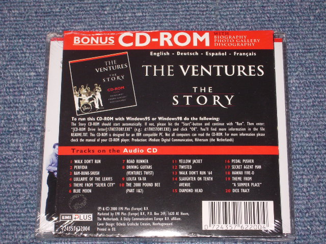 画像: THE VENTURES - THE STORY  ( 1st Released With Bonus CD-ROM  )  / 2000 EU SEALED  CD With Bonus CD-ROM 