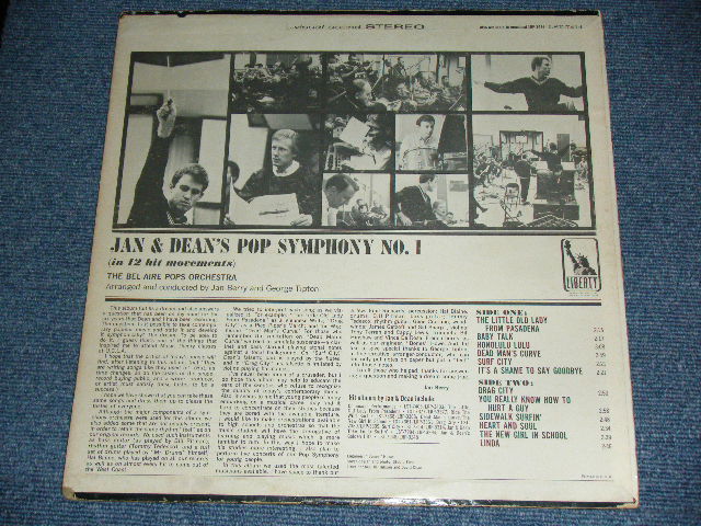 画像: BEL-AIRE POPS ORCHESTRA ( Conducted by JAN BERRY & GEROGE TIPTON )  - JAN & DEAN'S POP SYMPHONY NO.1 ( VG++/VG+++ )  / 1965 US ORIGINAL STEREO  LP 