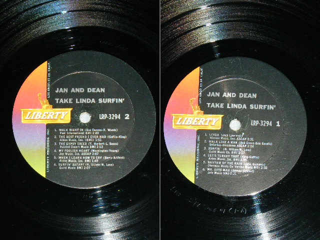 画像: JAN & DEAN - TAKE LINDA SURFIN'  ( Ex+/Ex+++,Ex++  )   / 1963 US ORIGINAL MONO  LP 