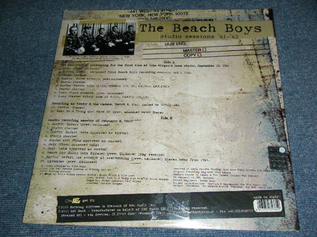 画像: The BEACH BOYS - STUDIO SESSIONS '61-'62 / 2000 ITALY 180 Gram Heavy Weight  Brand New Sealed STEREO LP