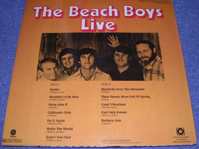 画像: THE BEACH BOYS - THE BEACH BOYS LIVE / 1970s GERMANY LP