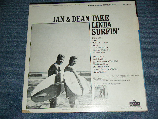 画像: JAN & DEAN - TAKE LINDA SURFIN'  ( Ex+,Ex-/MINT-  )   / 1963 US ORIGINAL STETEO LP 