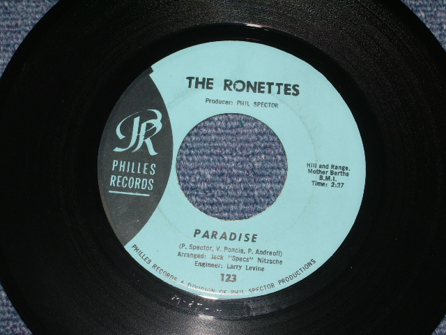 画像: THE RONETTES - WALKING IN THE RAIN / PARADISE (BLUE LABEL BOOT / STEREO )/  1964？？？ US 7" SINGLE 