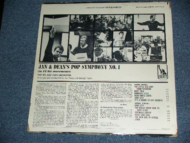 画像: BEL-AIRE POPS ORCHESTRA ( Conducted by JAN BERRY & GEROGE TIPTON )  - JAN & DEAN'S POP SYMPHONY NO.1 ( VG++/Ex++ )  / 1965 US ORIGINAL STEREO  LP 