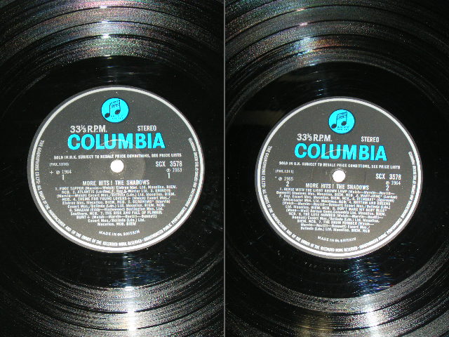 画像: THE SHADOWS - MORE HITS!  ( Ex+++/MINT-  ) / 1965 UK ORIGINAL "BLUE Columbia " Label STEREO Used LP 