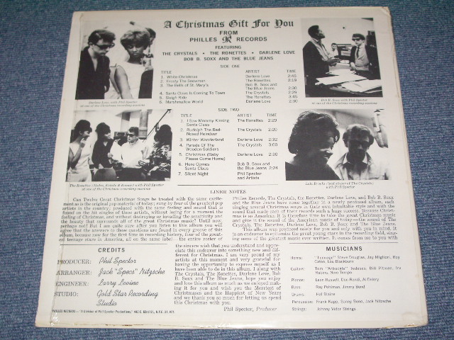 画像:  VA ( CRYSTALS+RONETTES+DARLEN LOVE+More ) - A CHRISTMAS GIFT FOR YOU ( MINT-/MINT- With SHRINK WRAP )  /  1963 US ORIGINAL 1st Press Label BLUE LABEL MONO LP